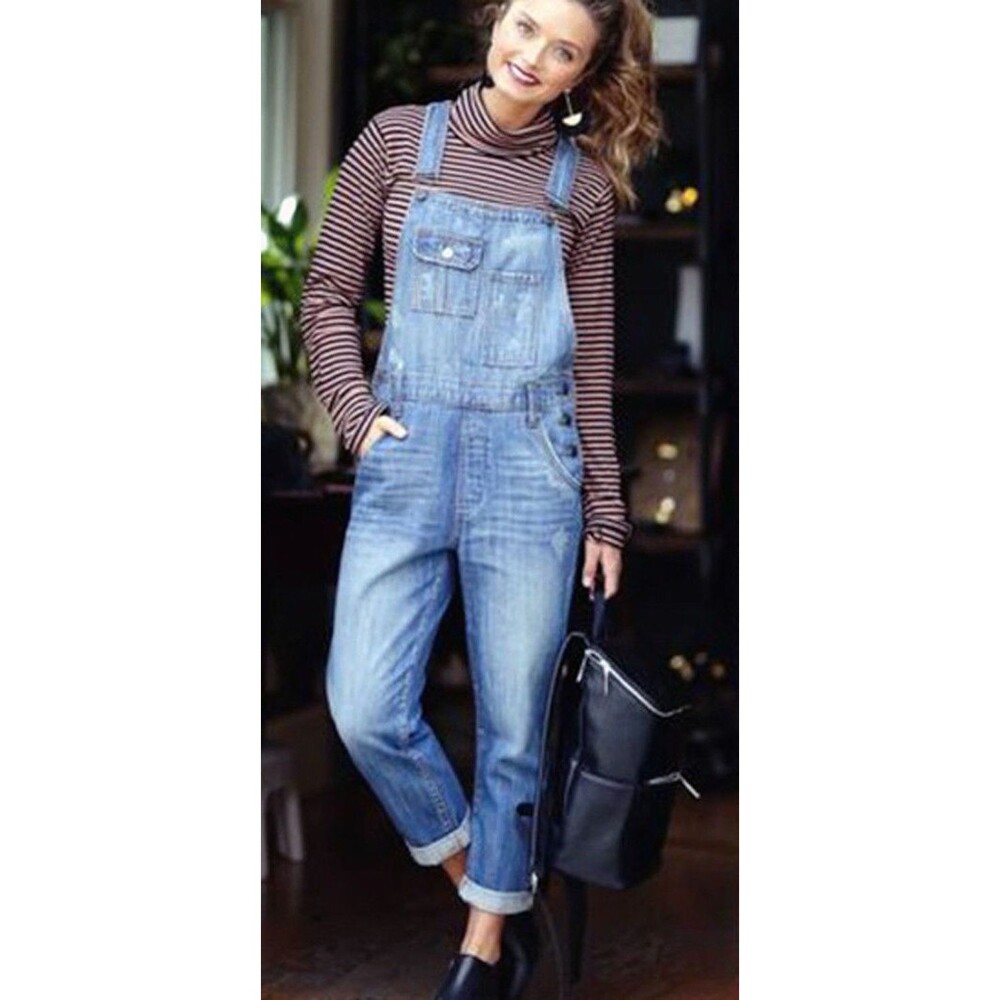 Hidden Jeans Bailey Medium Wash Boyfriend Overalls